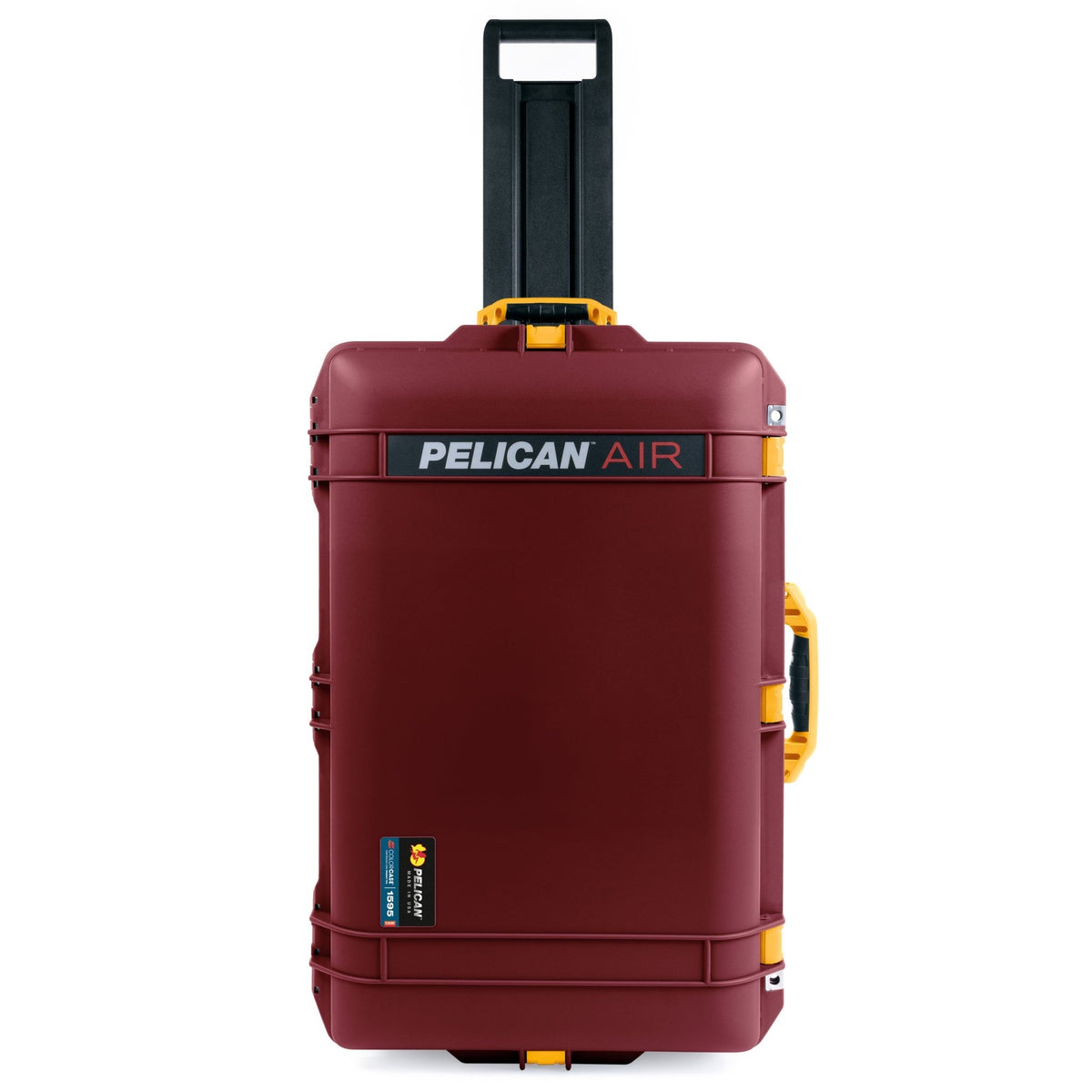Pelican 1595 Air Case - Oxblood &amp; Yellow - Pick &amp; Pluck Foam / TRVL Lid Organizer