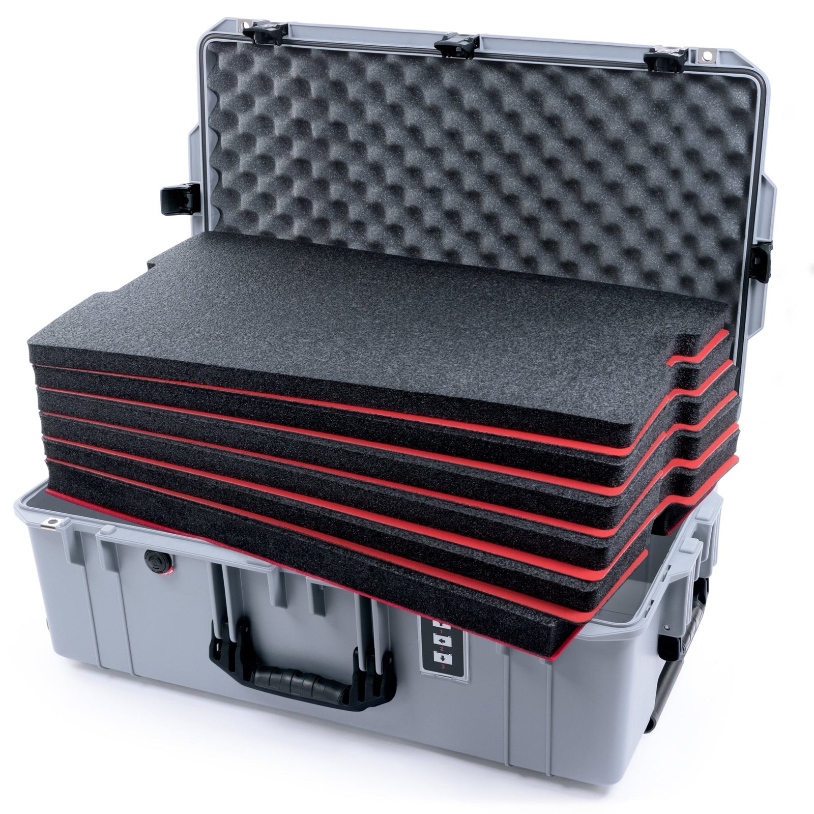 Pelican 1595 Air Case - Silver & Black TSA Latches - Mesh Lid Organizer Only