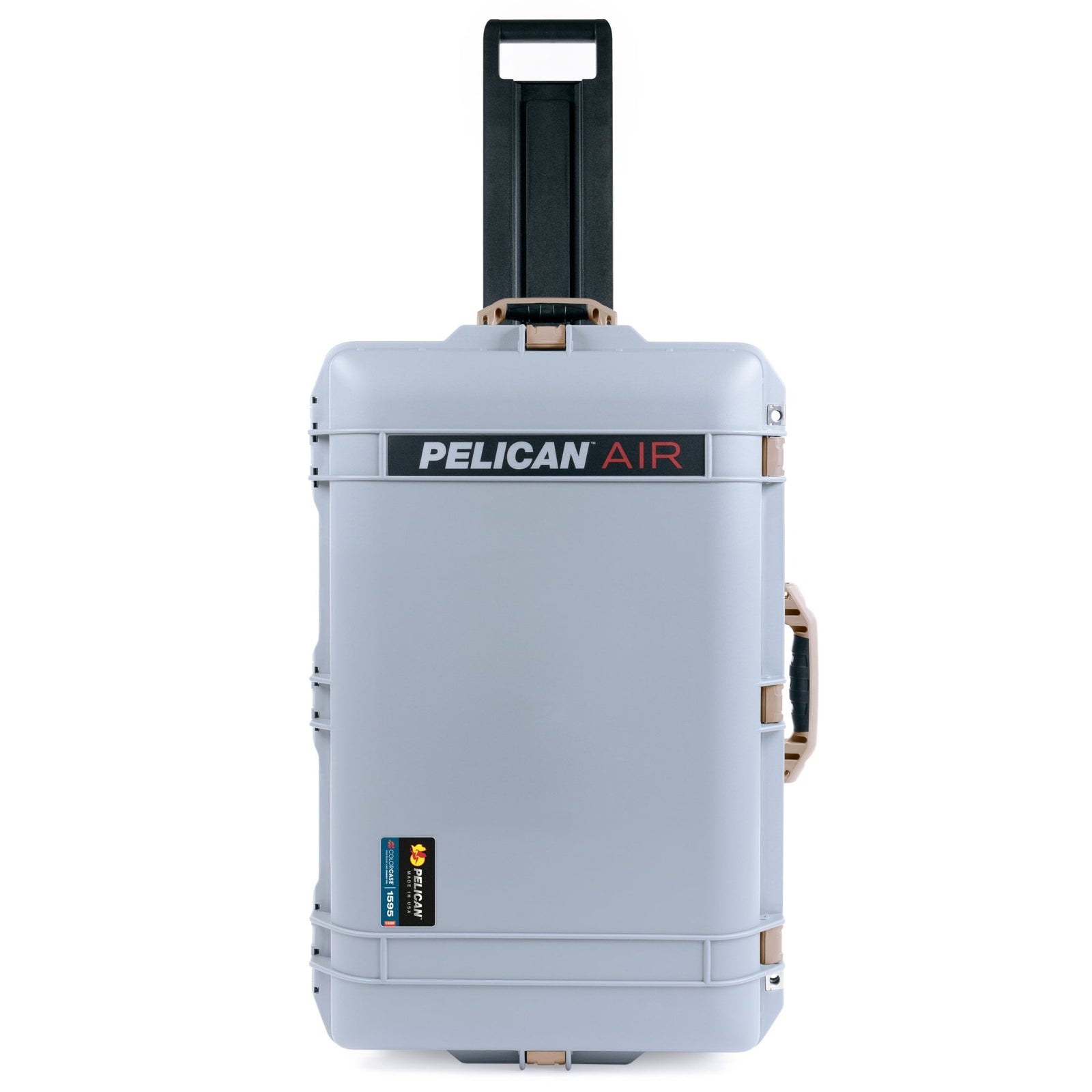 Pelican 1595 Air Case - Silver & Desert Tan Trolley - Empty