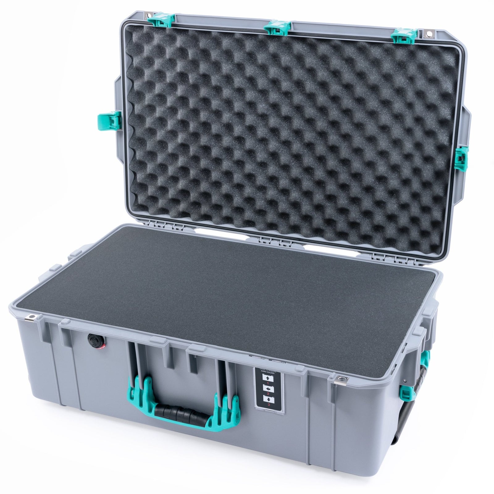 Pelican 1595 Air Case - Silver & Teal - Pick & Pluck Foam / Convoluted Lid Foam