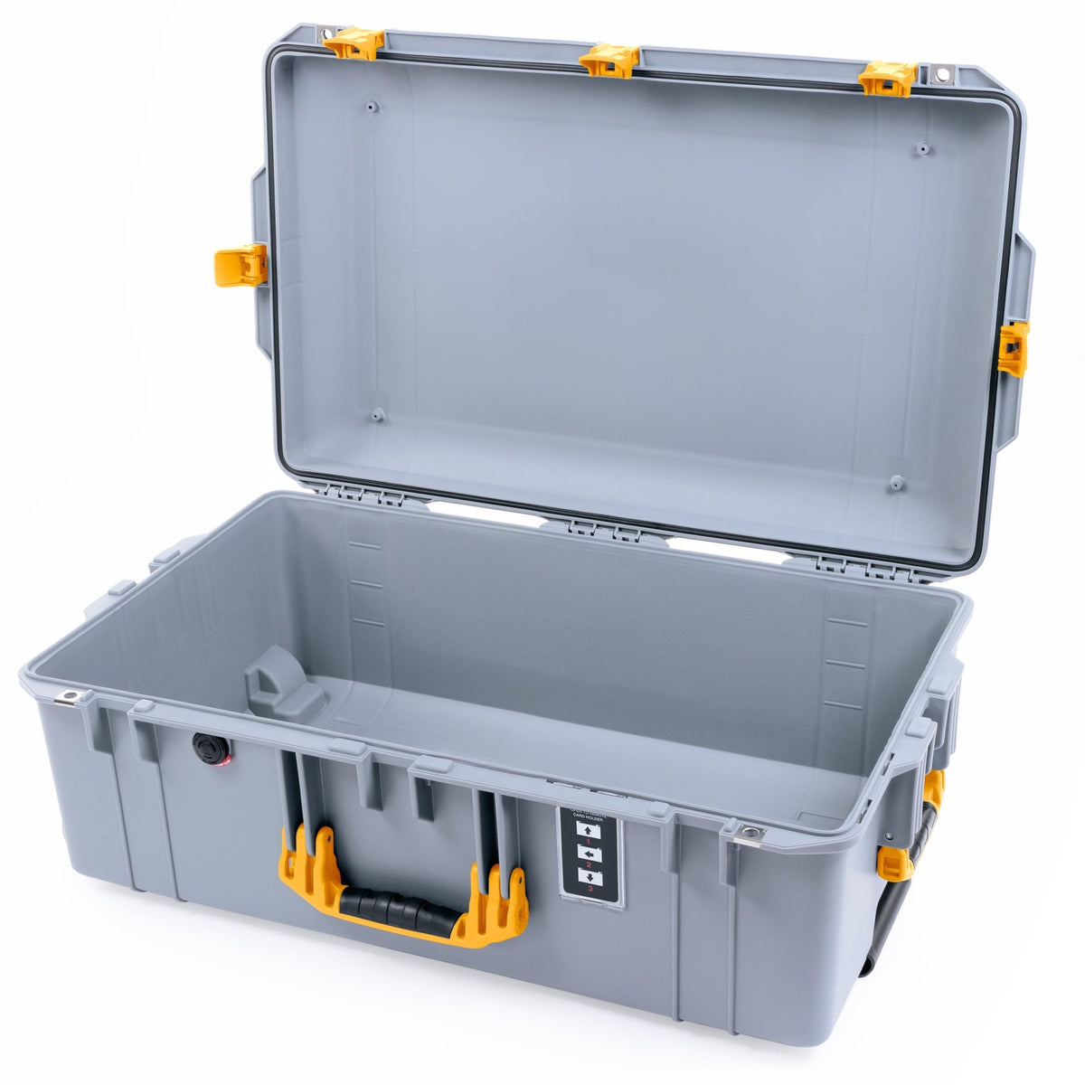 Pelican 1595 Air Case - Silver & Yellow Trolley - Empty
