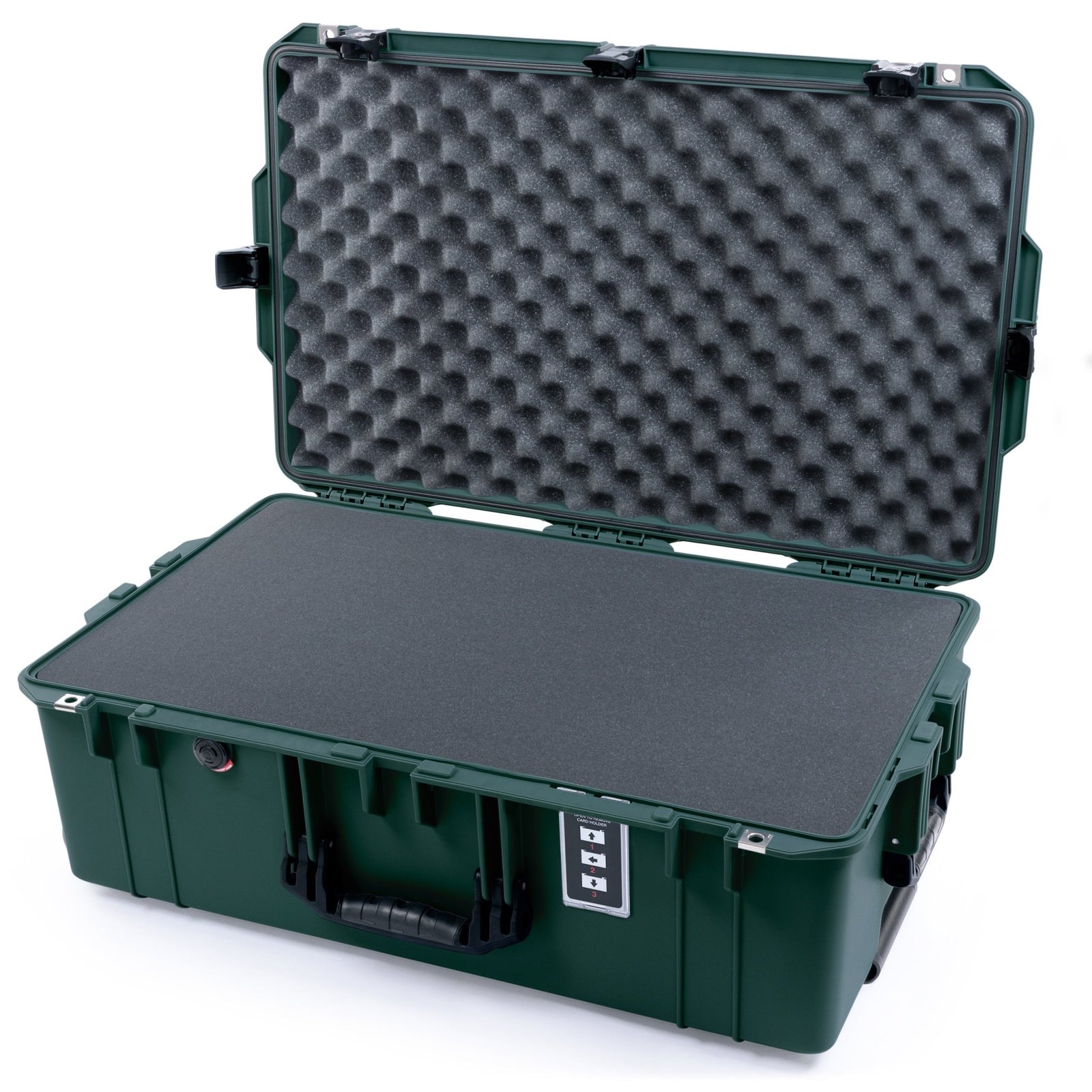Pelican 1595 Air Case - Trekking Green & Black TSA Latches - Pick & Pluck Foam / Convoluted Lid Foam