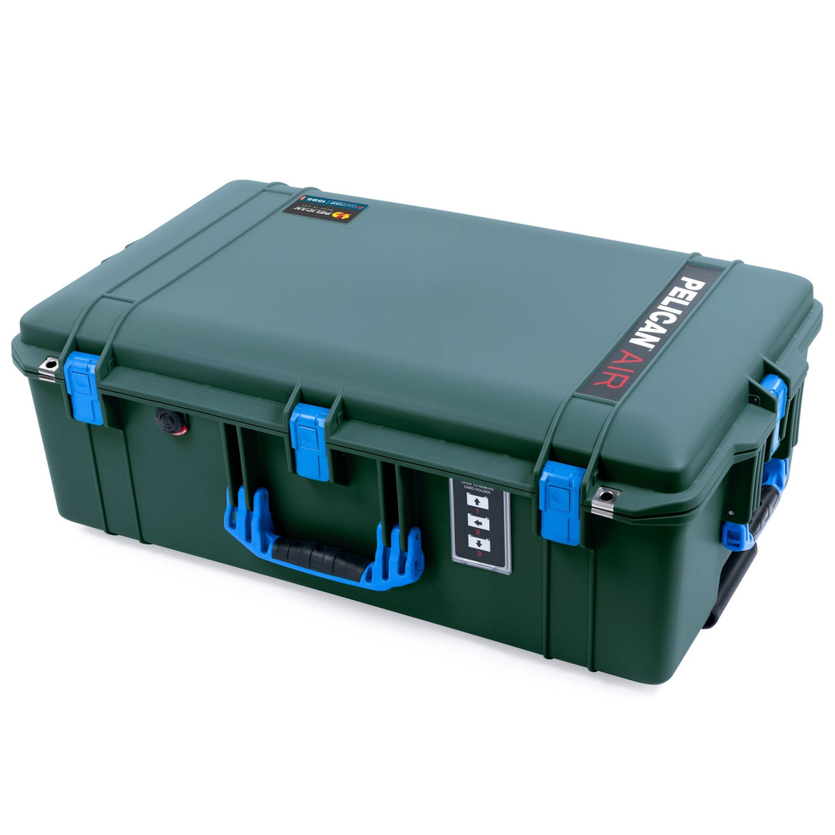 Pelican 1595 Air Case - Trekking Green &amp; Blue Trolley - Empty