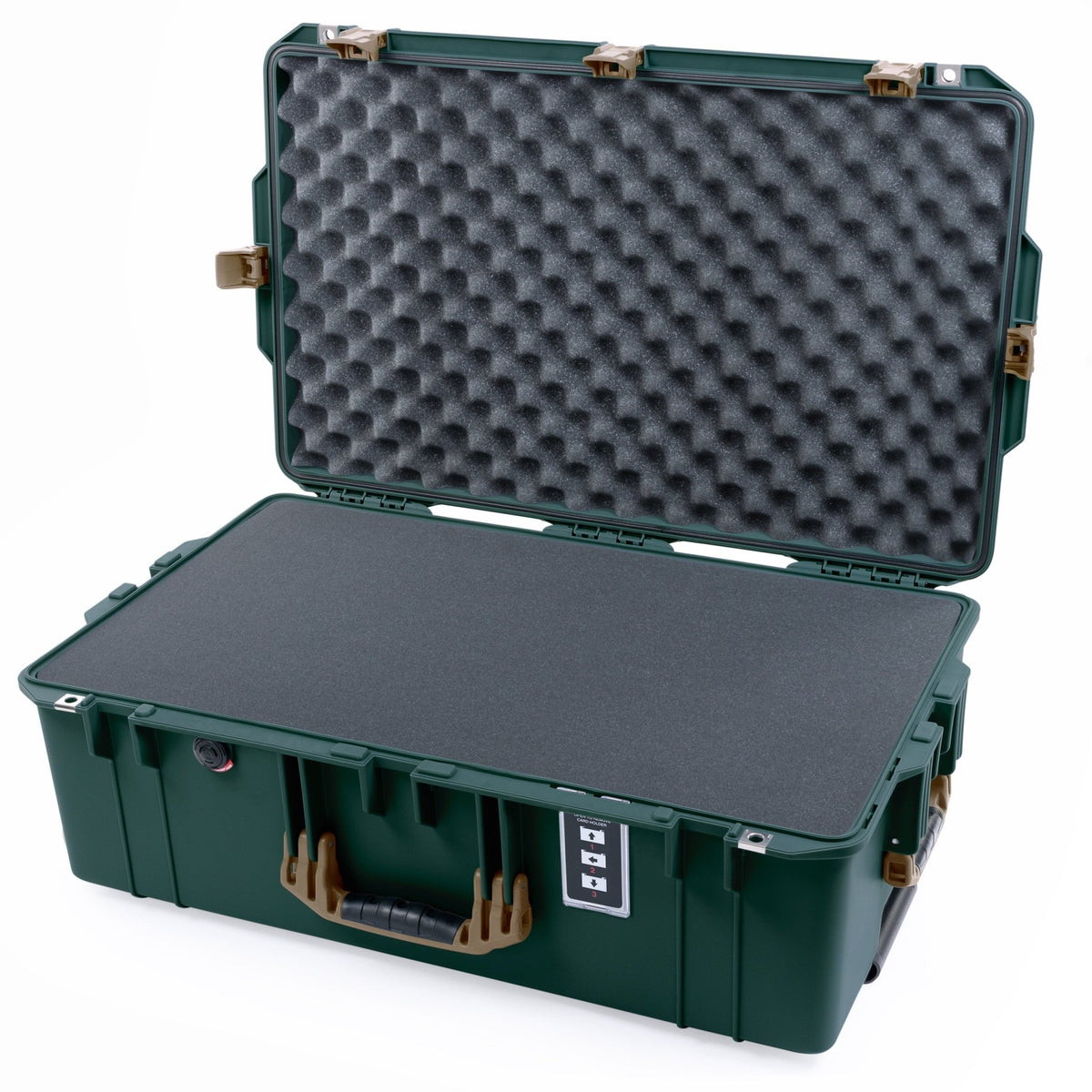 Pelican 1595 Air Case - Trekking Green & Dark Desert Dirt - Pick & Pluck Foam / Convoluted Lid Foam