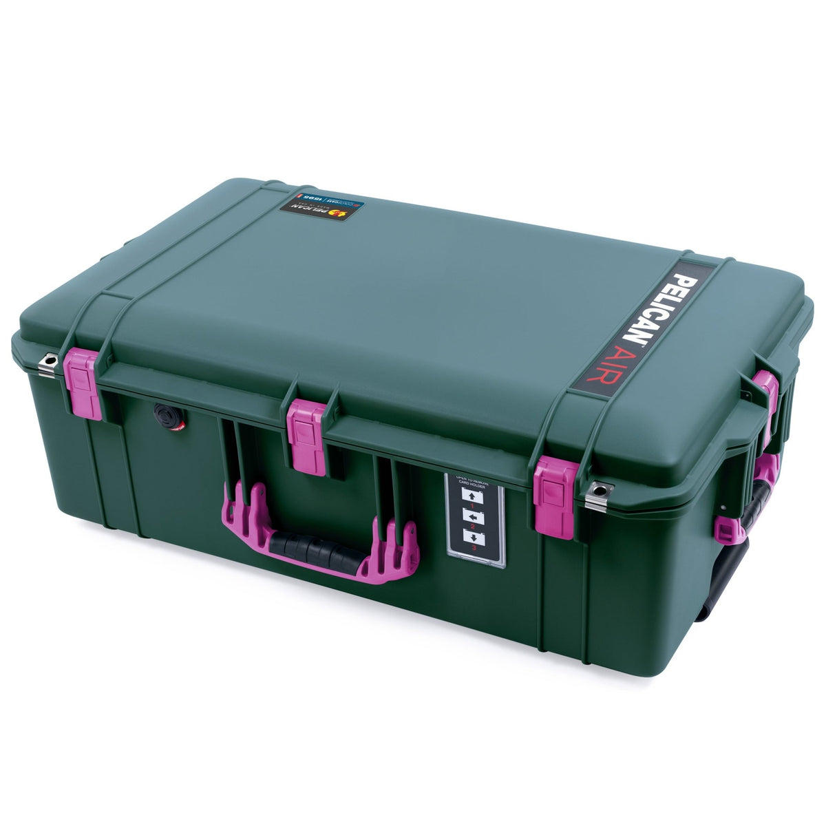Pelican 1595 Air Case - Trekking Green &amp; Magenta Trolley - Empty