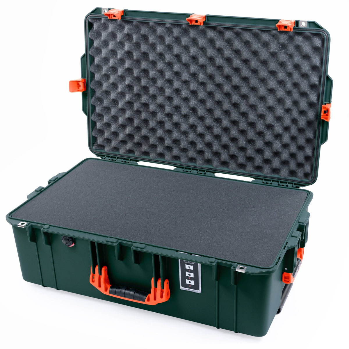 Pelican 1595 Air Case - Trekking Green & Orange - Pick & Pluck Foam / Convoluted Lid Foam