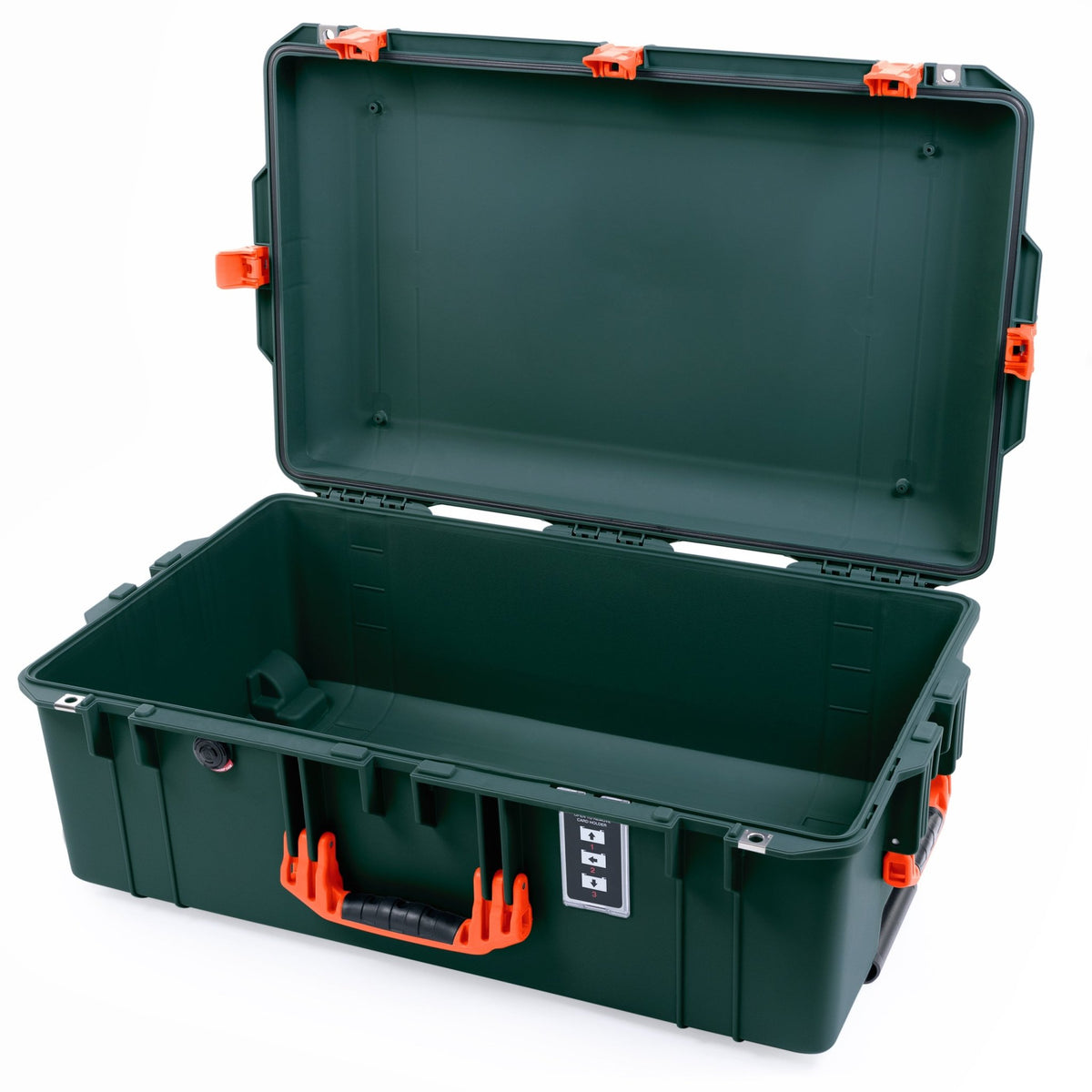 Pelican 1595 Air Case - Trekking Green &amp; Orange Trolley - Empty