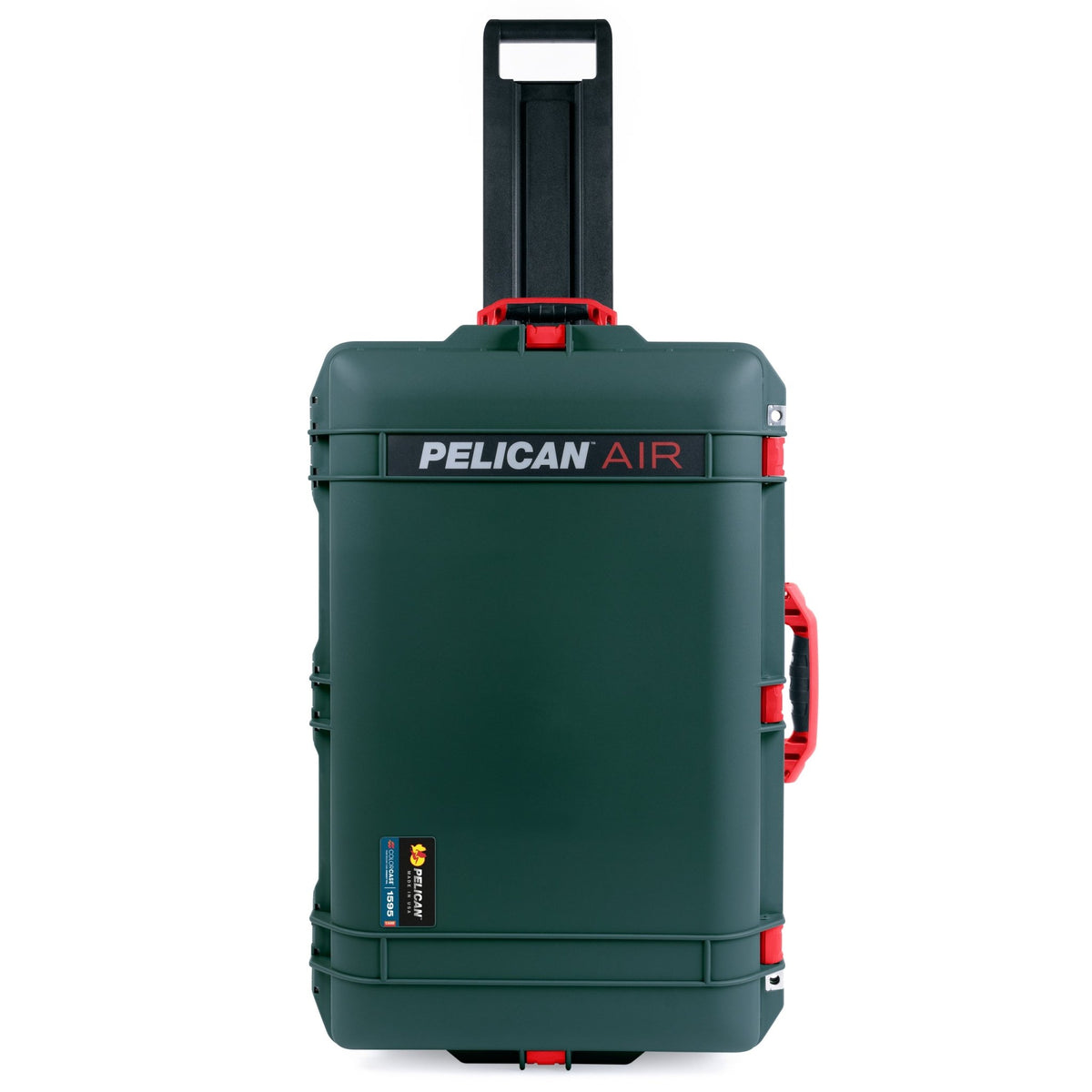 Pelican 1595 Air Case - Trekking Green &amp; Red Trolley - Empty