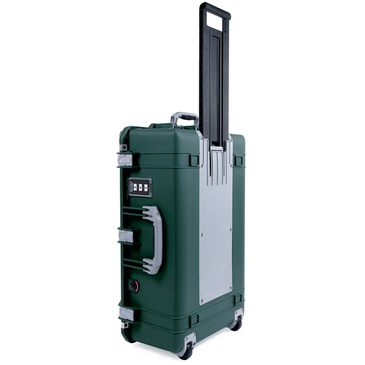 Pelican 1595 Air Case - Trekking Green &amp; Silver Trolley - Empty