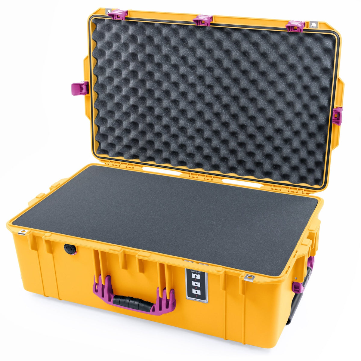 Pelican 1595 Air Case - Yellow & Magenta - Pick & Pluck Foam / Convoluted Lid Foam
