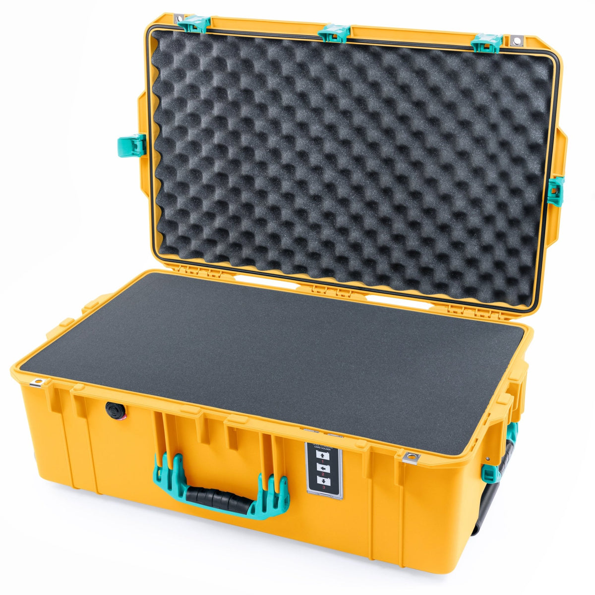 Pelican 1595 Air Case - Yellow & Teal - Pick & Pluck Foam / Convoluted Lid Foam