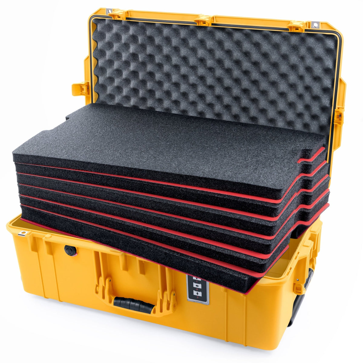 Pelican 1595 Air Case - Yellow - DIY Tool Foam Kit / Convoluted Lid Foam