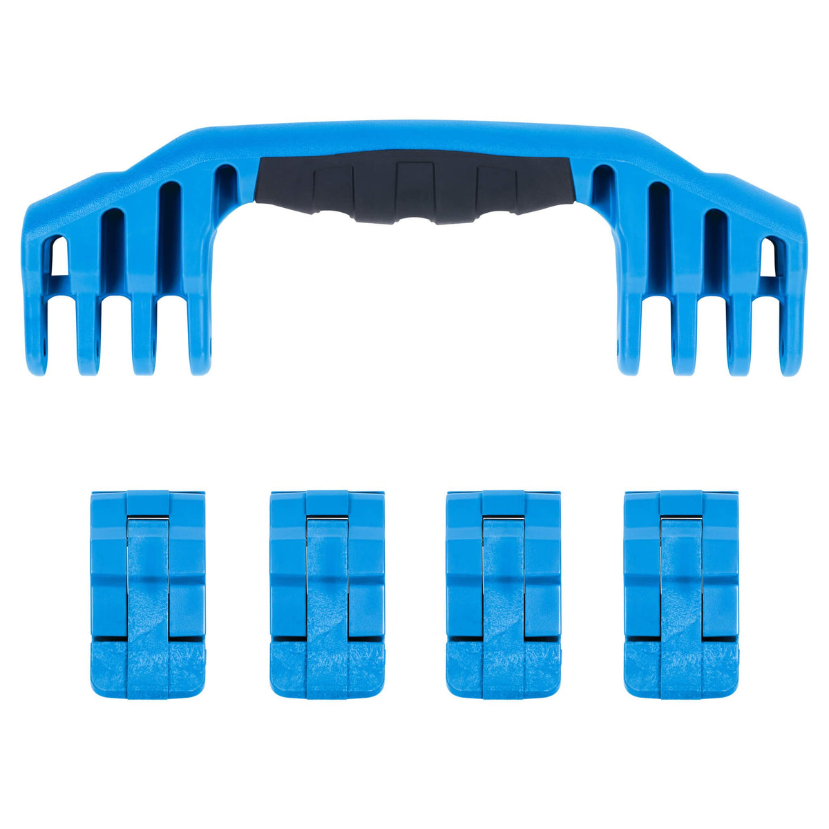 Pelican 1600 Replacement Handle &amp; Latch Set - Blue (1 Handle, 4 Standard Latches) -