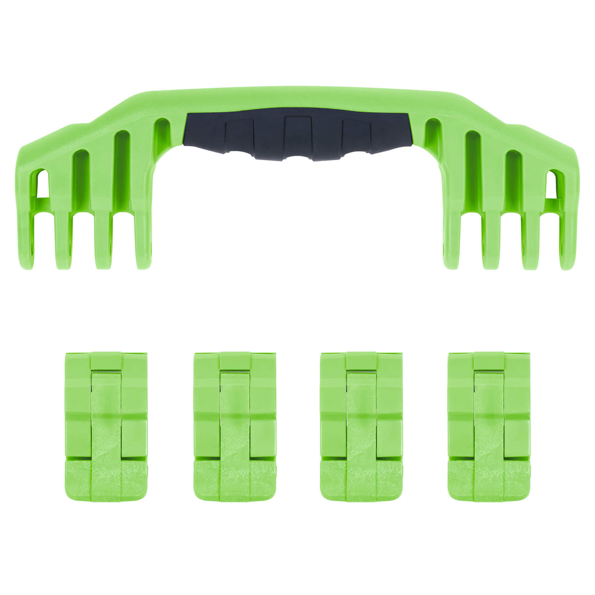 Pelican 1600 Replacement Handle &amp; Latch Set - Lime Green (1 Handle, 4 Standard Latches) -