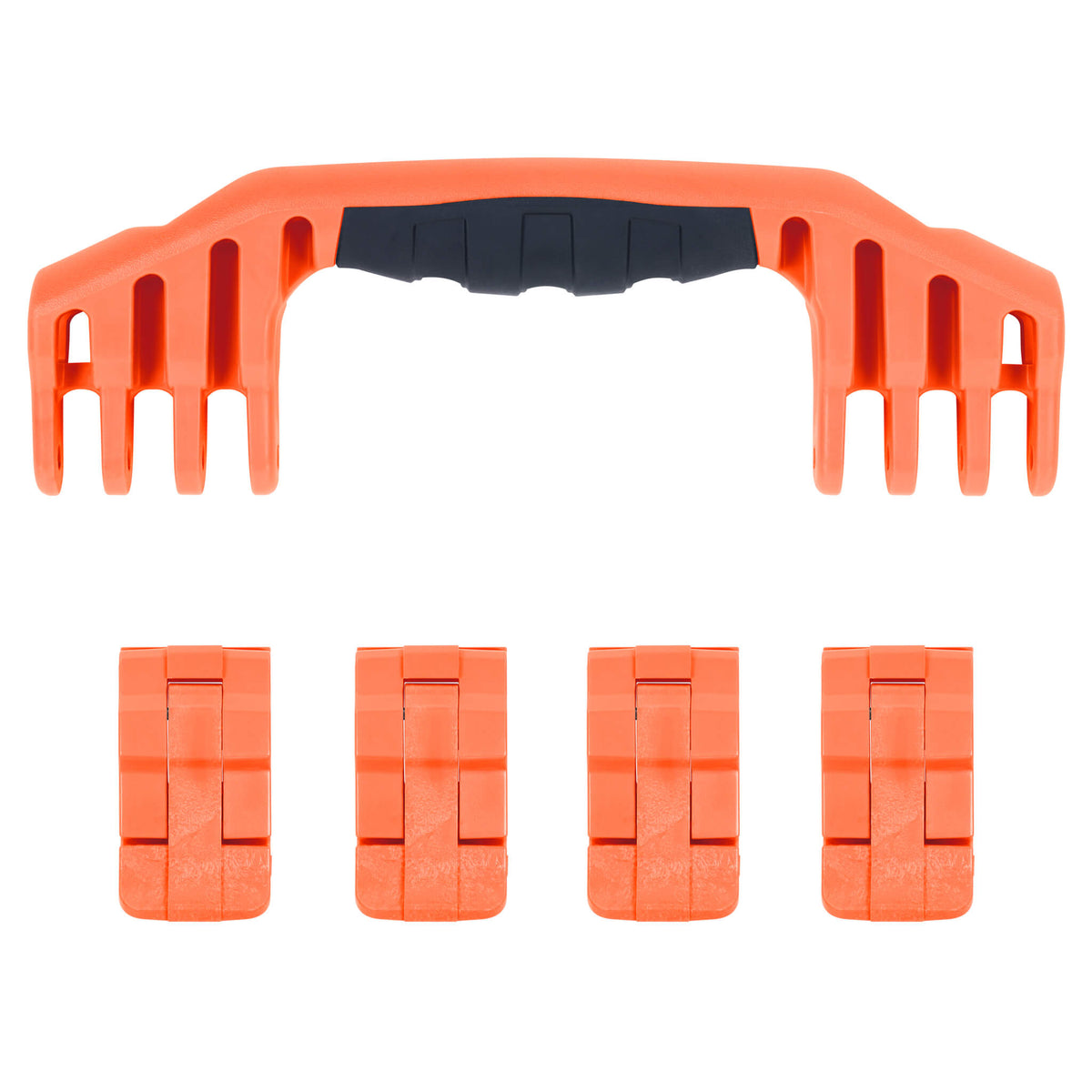 Pelican 1600 Replacement Handle &amp; Latch Set - Orange (1 Handle, 4 Standard Latches) -