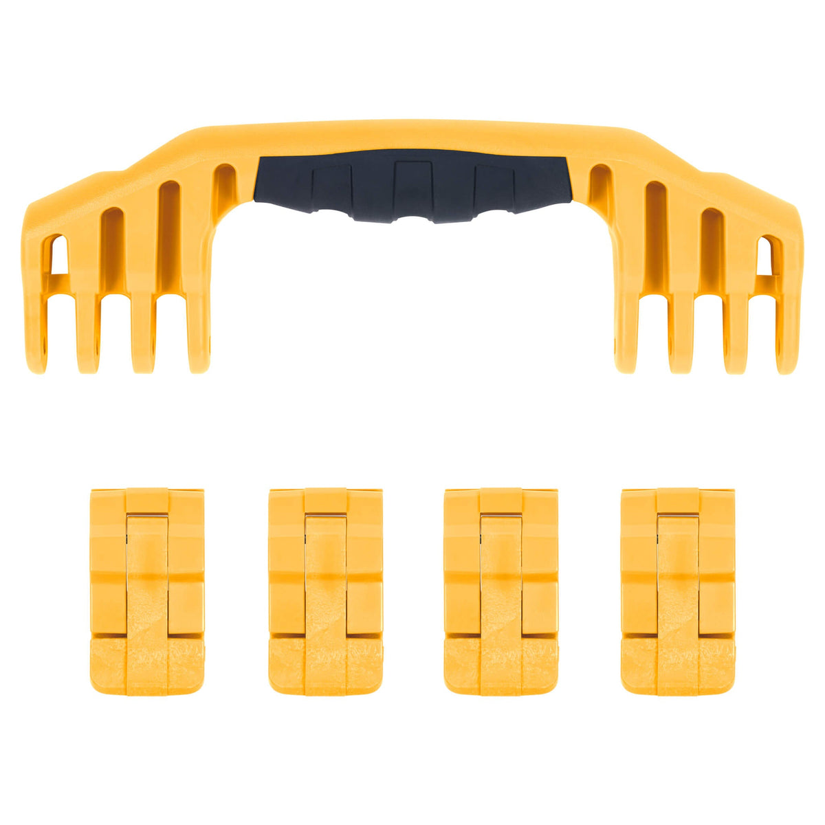 Pelican 1600 Replacement Handle &amp; Latch Set - Yellow (1 Handle, 4 Standard Latches) -