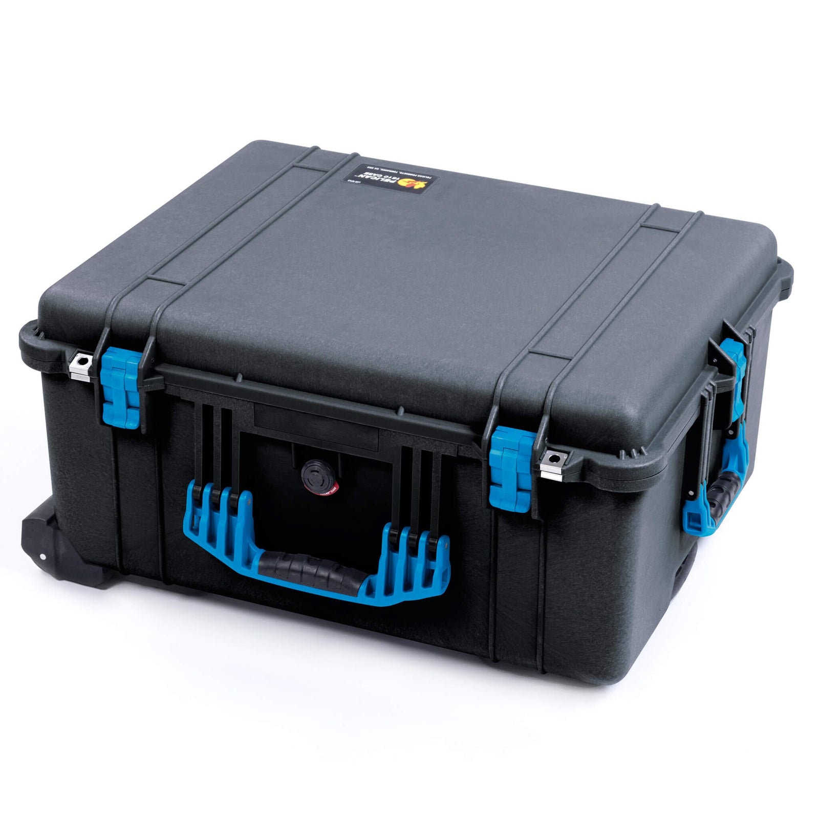 Pelican 1610 Case, Black with Blue Handles and Latches - Empty