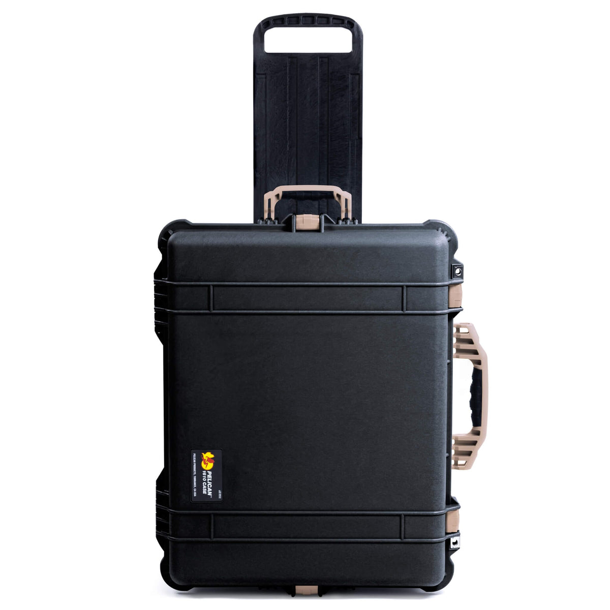 Pelican 1610 Case, Black with Desert Tan Handles and Latches