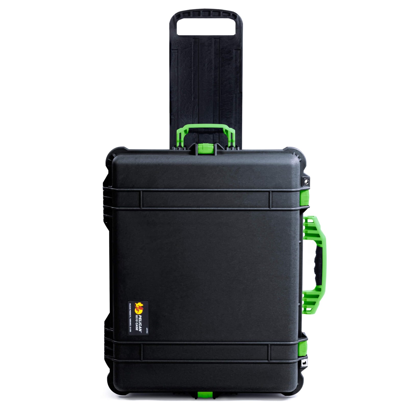 Pelican 1610 Case, Black with Lime Green Handles and Latches - Empty