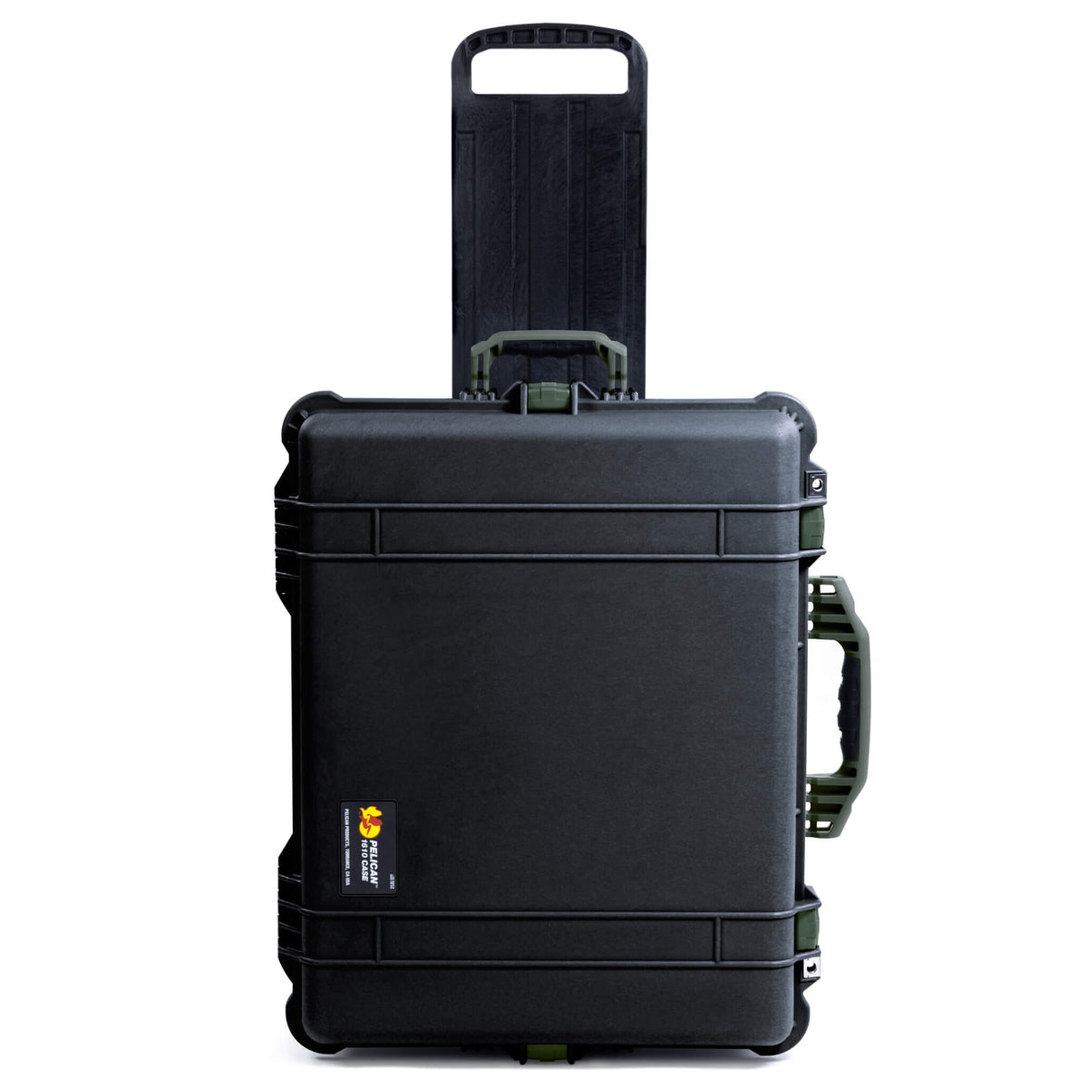 Pelican 1610 Case, Black with OD Green Handles and Latches - Empty