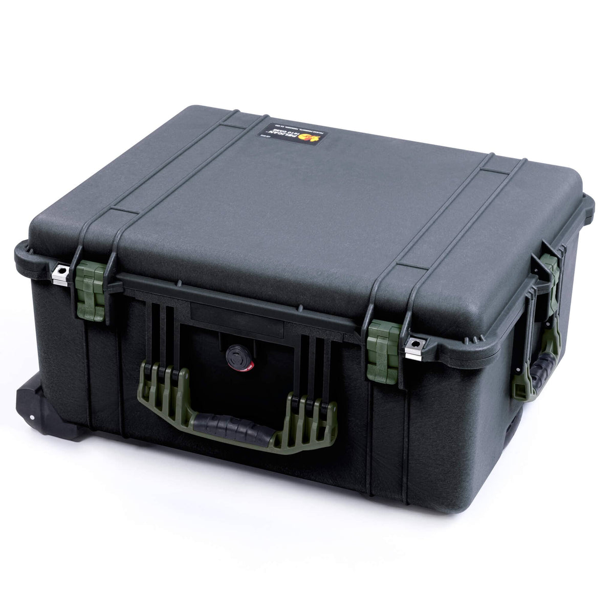 Pelican 1610 Case, Black with OD Green Handles and Latches - Empty