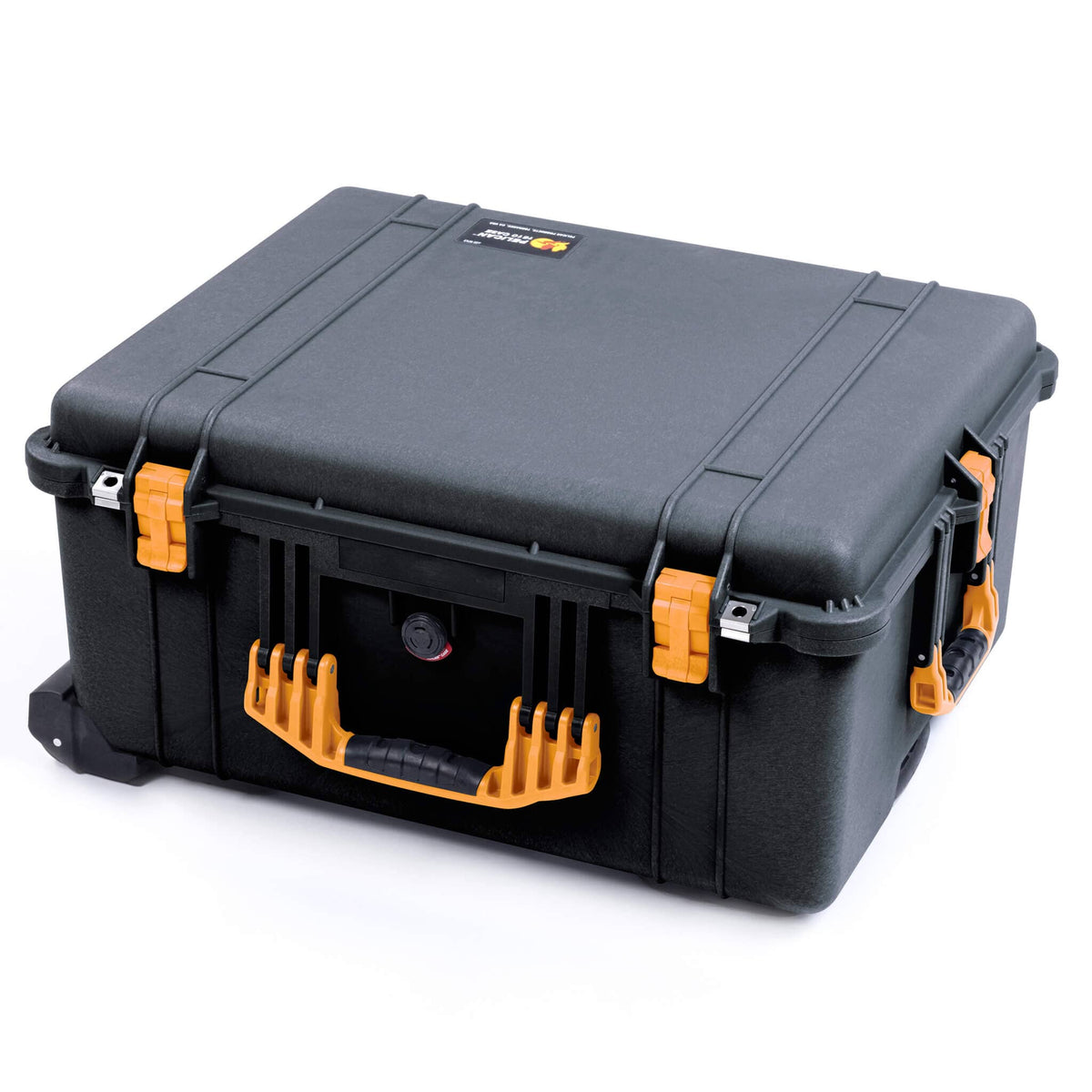 Pelican 1610 Case, Black with Yellow Handles and Latches