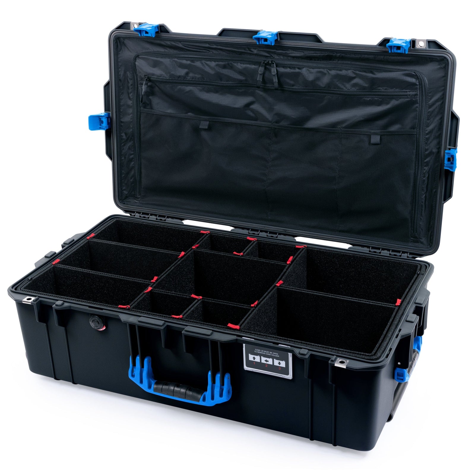 Pelican 1615 Air Case - Black & Blue TrekPak Divider System / TRVL Lid Organizer ColorCase 016150-0320-110-121