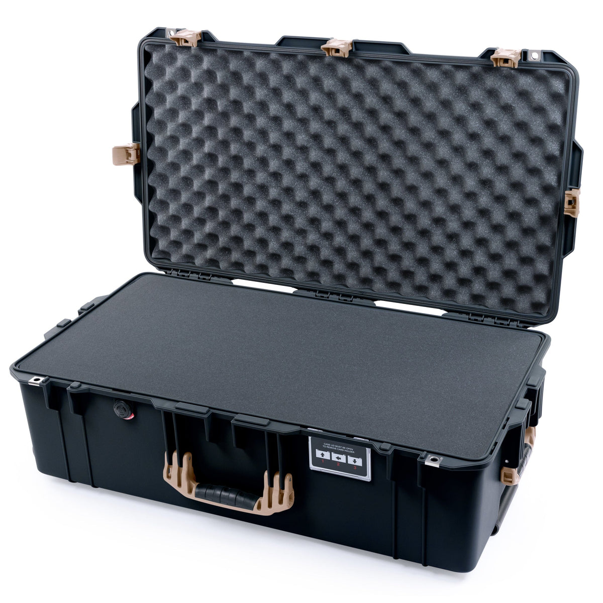 Pelican 1615 Air Case - Black &amp; Desert Tan Pick &amp; Pluck Foam / Convoluted Lid Foam ColorCase 016150-0001-110-311
