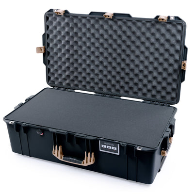 Pelican 1615 Air Case - Black & Desert Tan Trolley Pick & Pluck Foam / Convoluted Lid Foam ColorCase 016150-0001-110-311-310