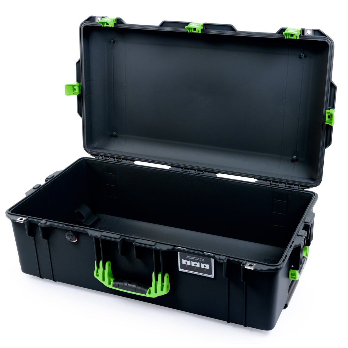 Pelican 1615 Air Case - Black &amp; Lime Green Trolley Empty ColorCase 016150-0000-110-301-300