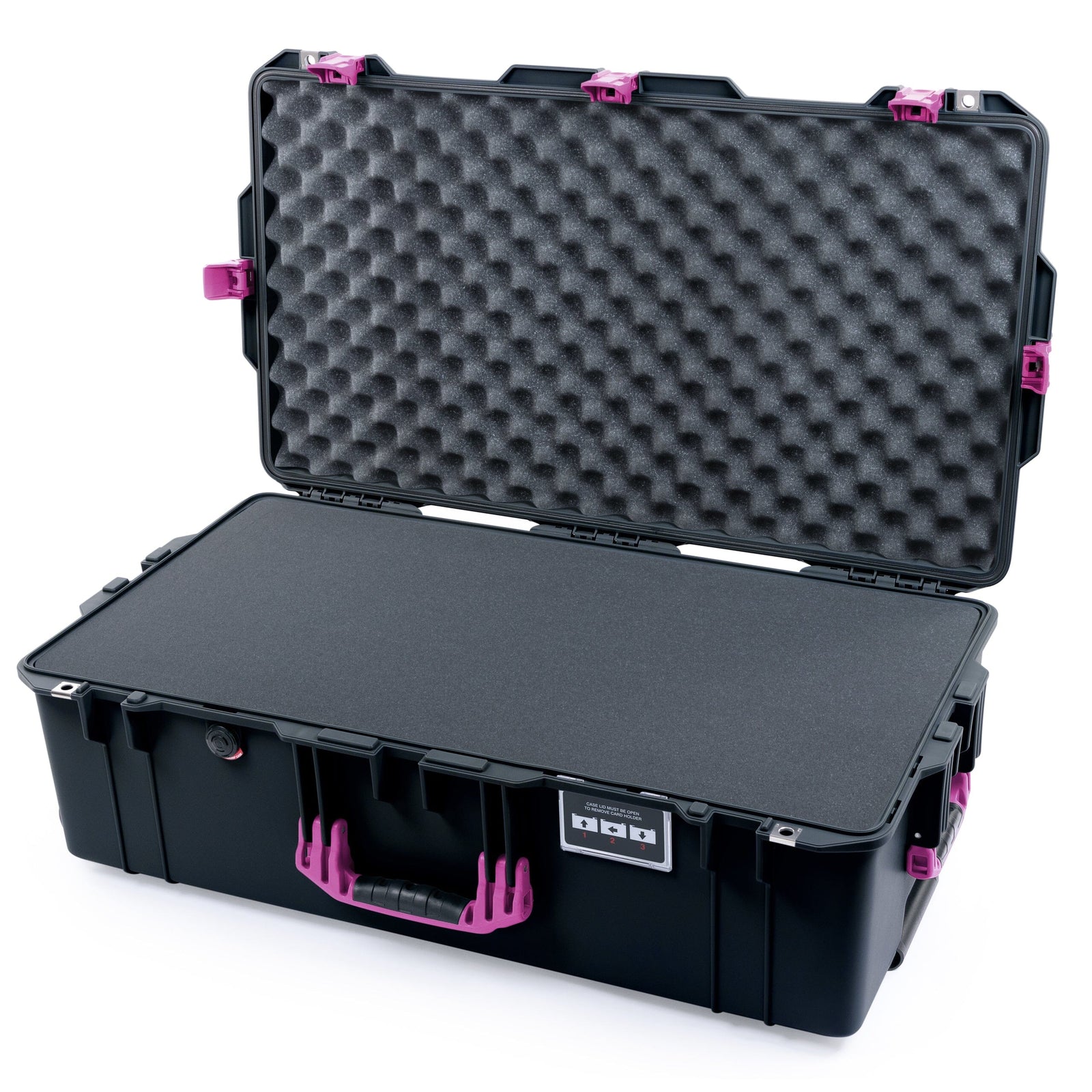 Pelican 1615 Air Case - Black & Magenta Pick & Pluck Foam / Convoluted Lid Foam ColorCase 016150-0001-110-401