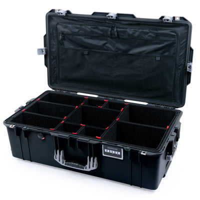 Pelican 1615 Air Case - Black & Silver Trolley TrekPak Divider System / TRVL Lid Organizer ColorCase 016150-0320-110-181-180