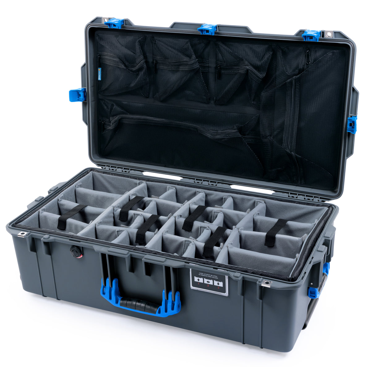 Pelican 1615 Air Case - Charcoal &amp; Blue Trolley