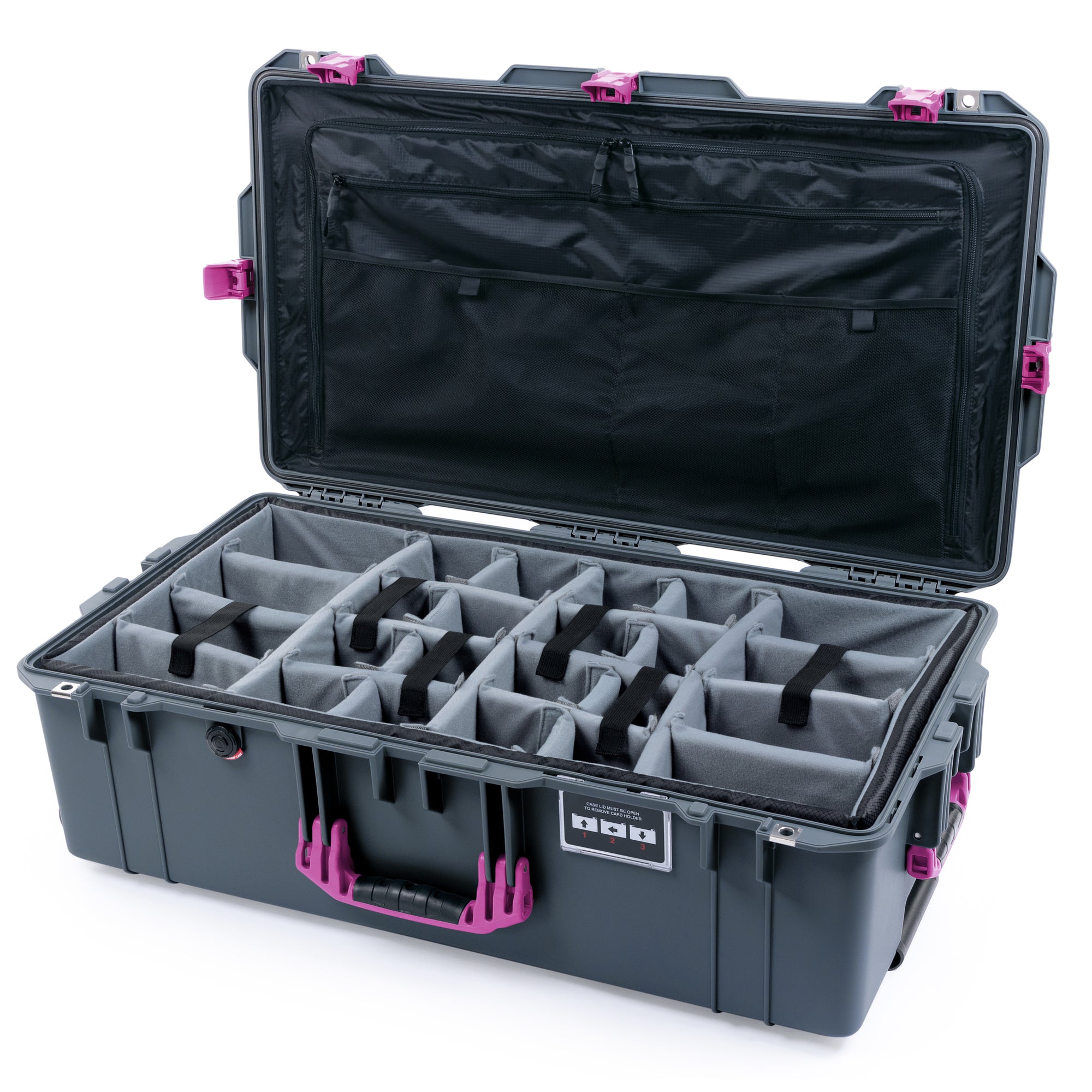 Pelican 1615 Air Case - Charcoal & Magenta Trolley