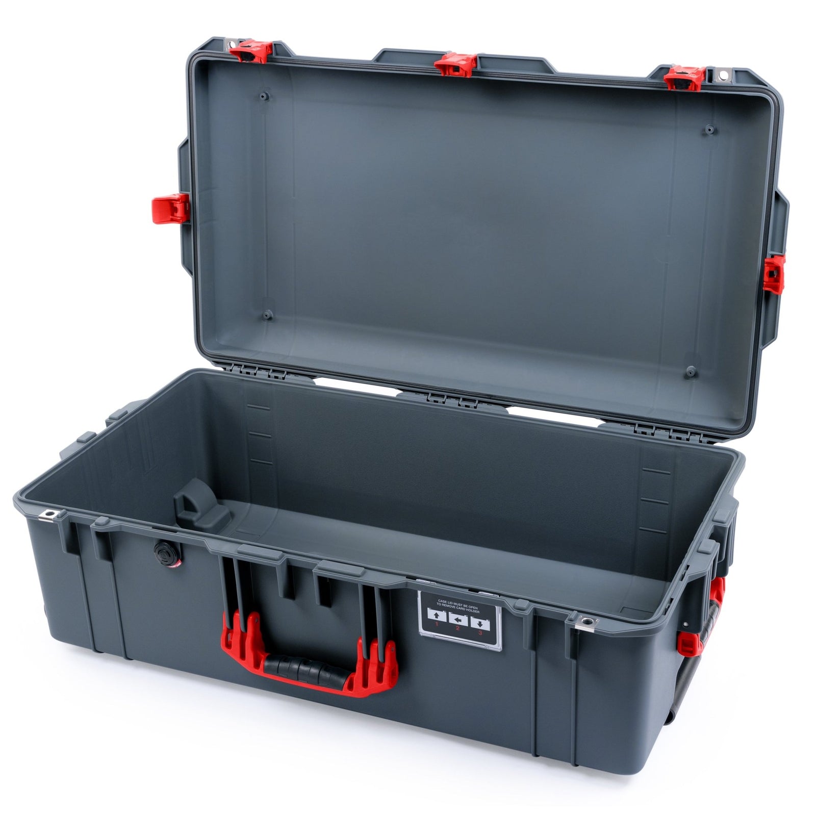 Pelican 1615 Air Case - Charcoal & Red TSA Latches + Trolley - Empty