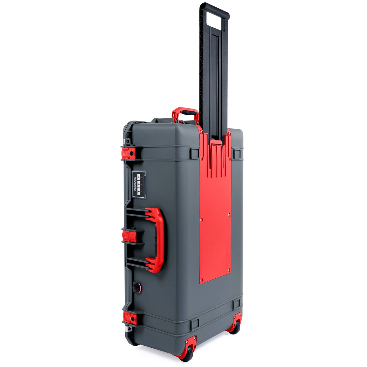Pelican 1615 Air Case - Charcoal &amp; Red TSA Latches + Trolley - Empty