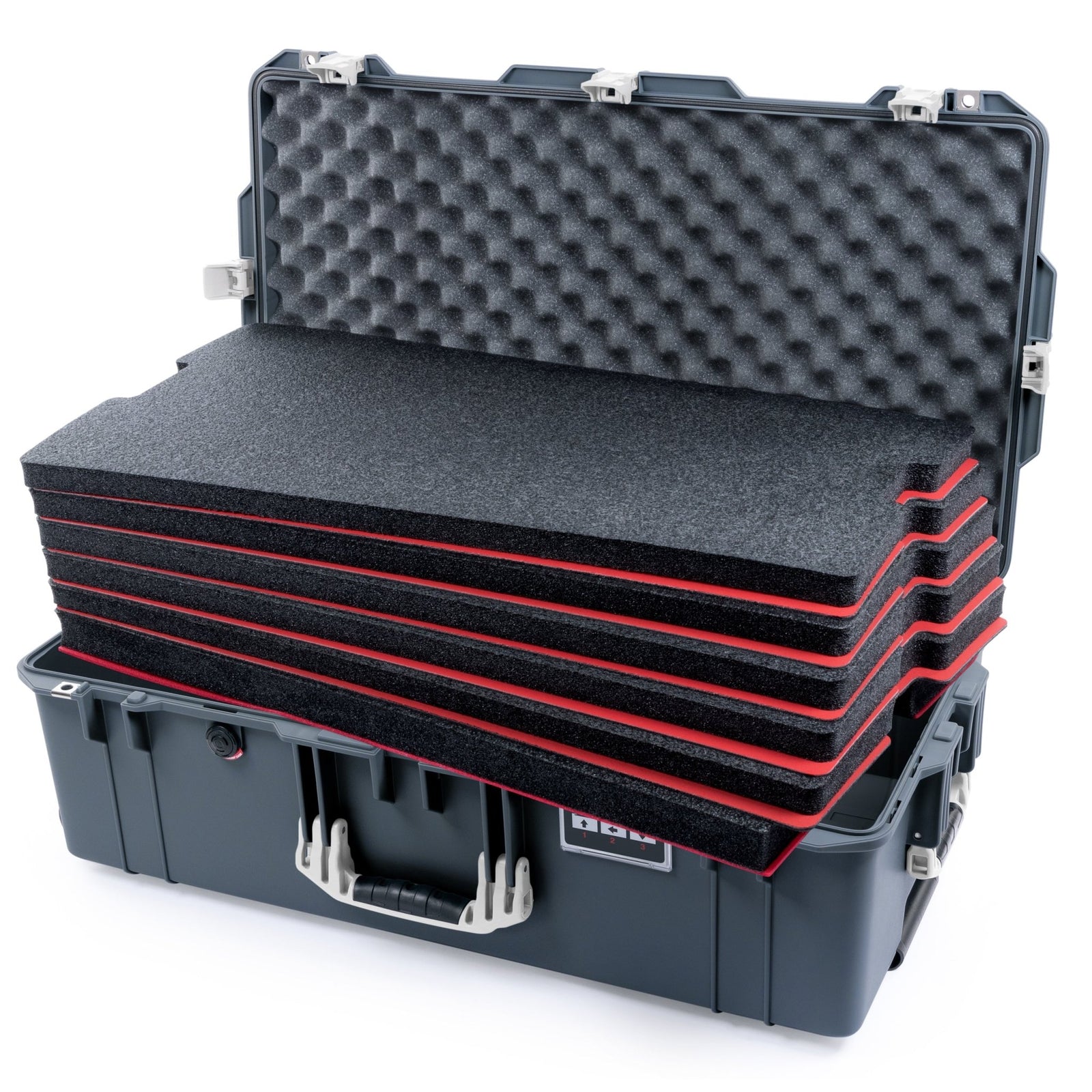 Pelican 1615 Air Case - Charcoal & White - DIY Tool Foam Kit / Convoluted Lid Foam