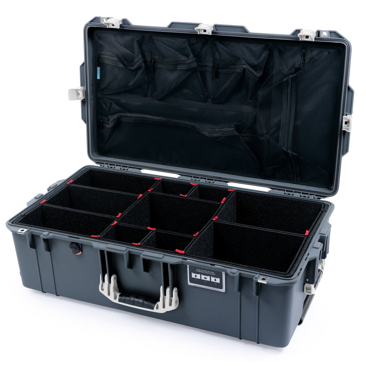 Pelican 1615 Air Case - Charcoal & White - TrekPak Divider System / Mesh Lid Organizer