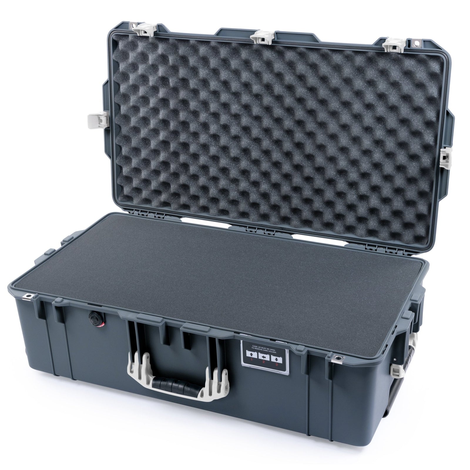Pelican 1615 Air Case - Charcoal & White Trolley - Pick & Pluck Foam / Convoluted Lid Foam
