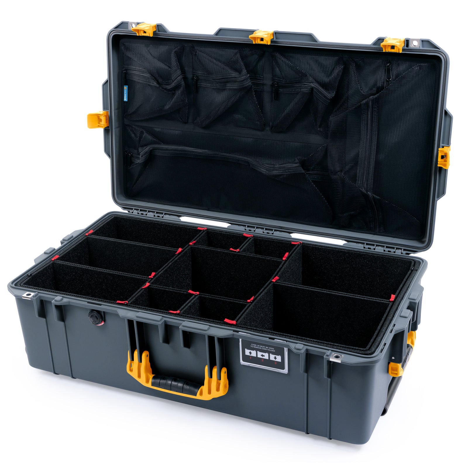 Pelican 1615 Air Case - Charcoal & Yellow Trolley