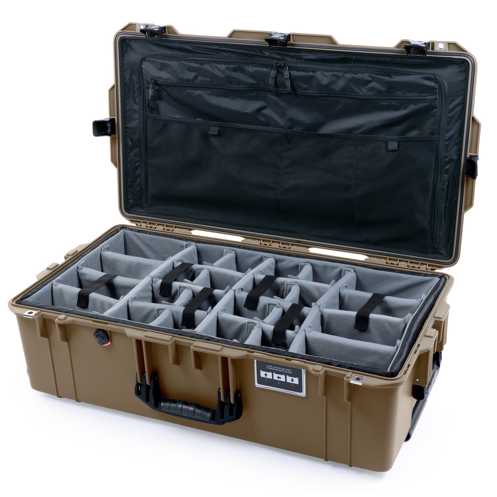 Pelican 1615 Air Case - Dark Desert Dirt & Black TSA Latches + Trolley