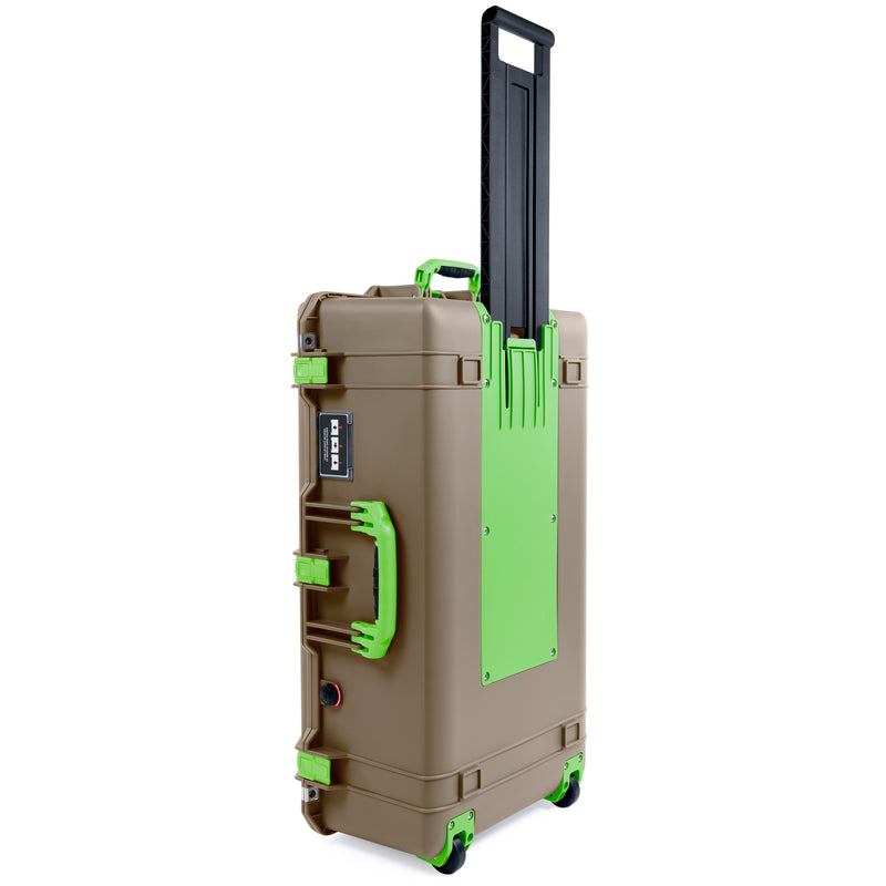 Pelican 1615 Air Case - Dark Desert Dirt & Lime Green Trolley