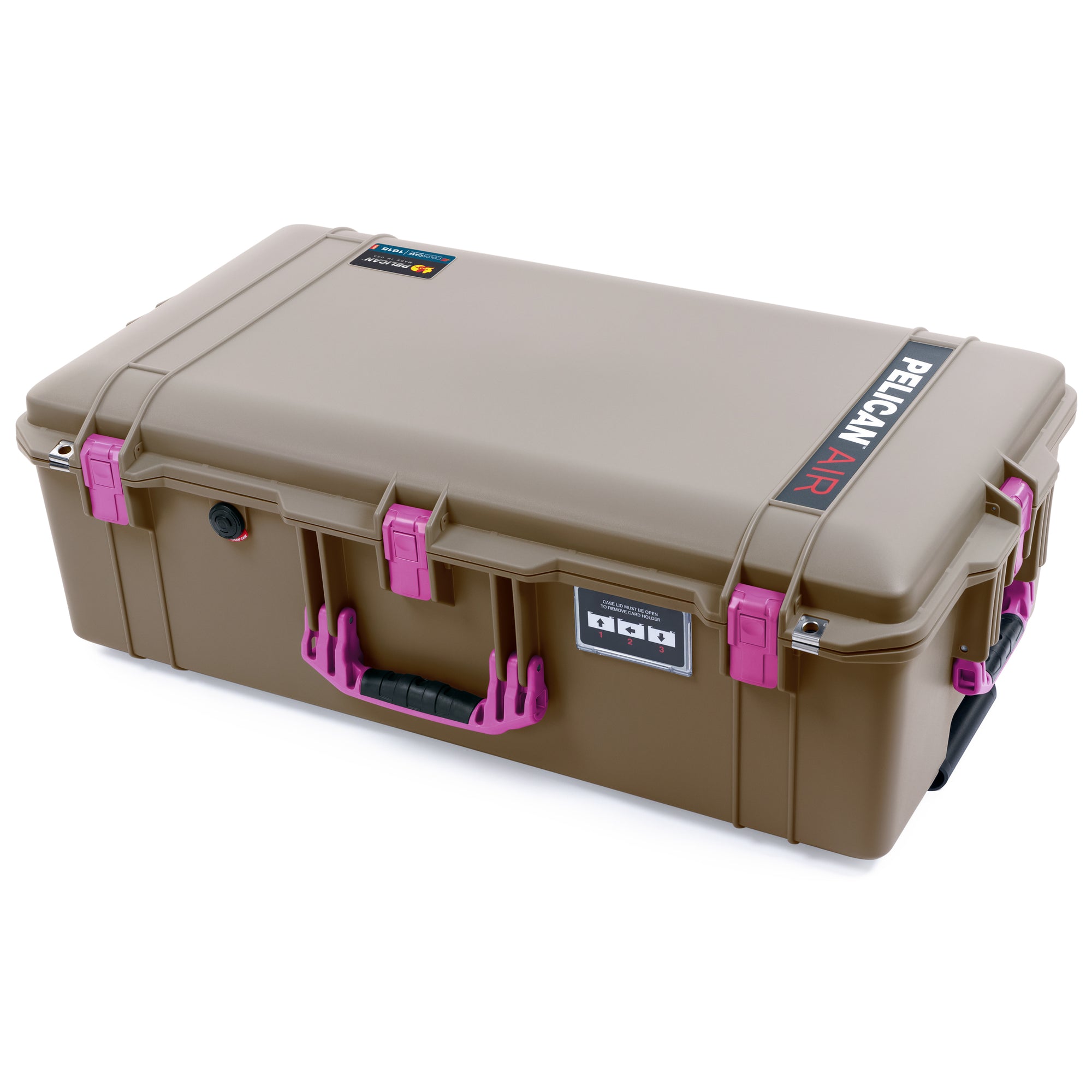 Pelican 1615 Air Case - Dark Desert Dirt & Magenta Trolley