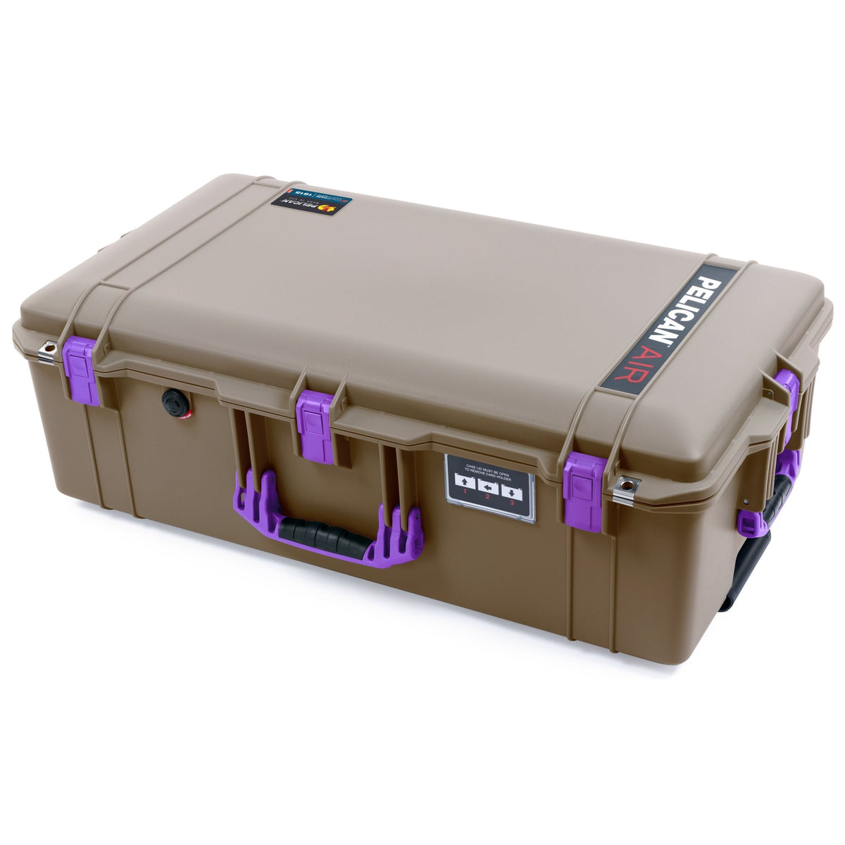 Pelican 1615 Air Case - Dark Desert Dirt &amp; Purple Trolley - Empty