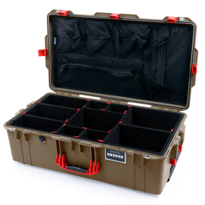 Pelican 1615 Air Case - Dark Desert Dirt & Red Trolley