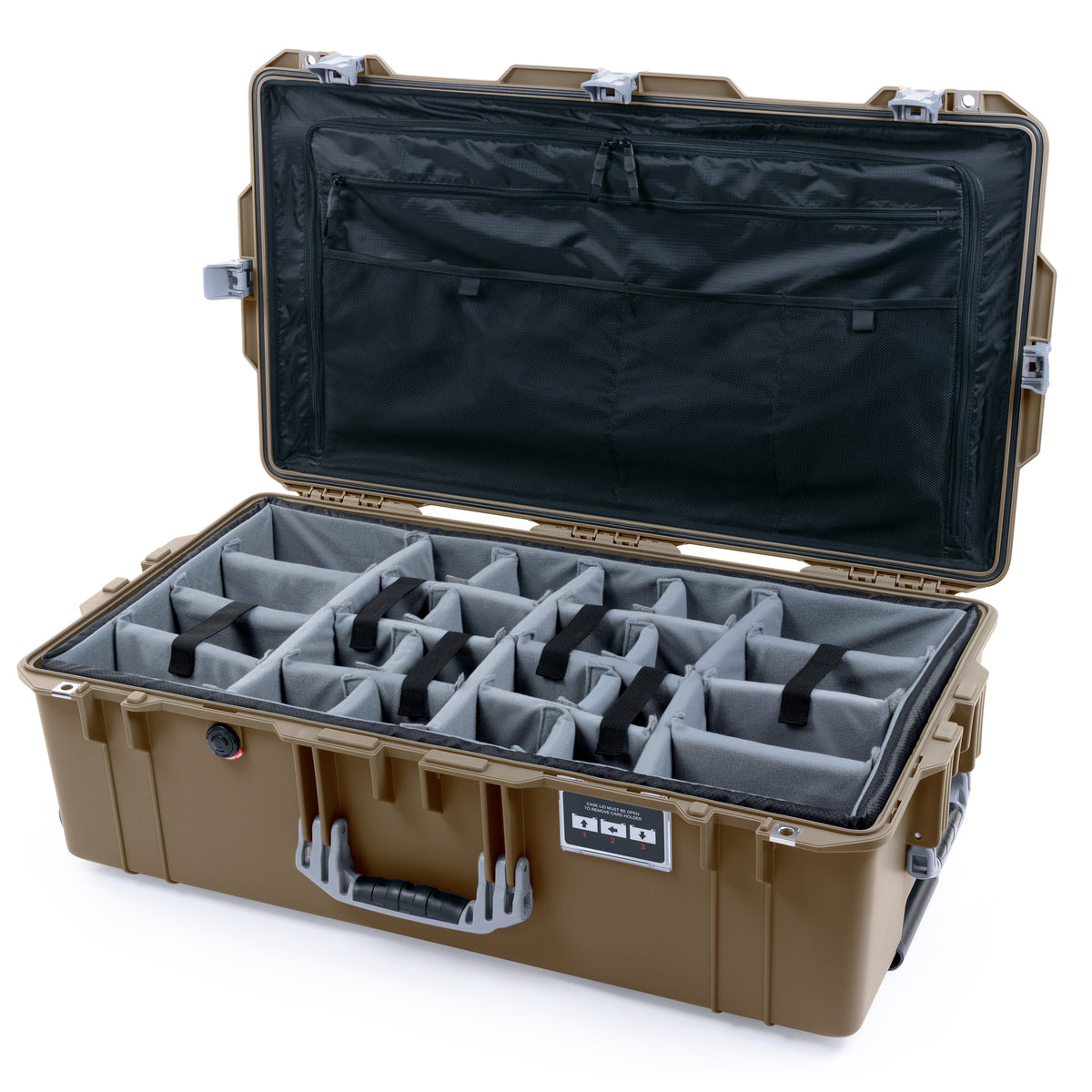 Pelican 1615 Air Case - Dark Desert Dirt &amp; Silver Trolley