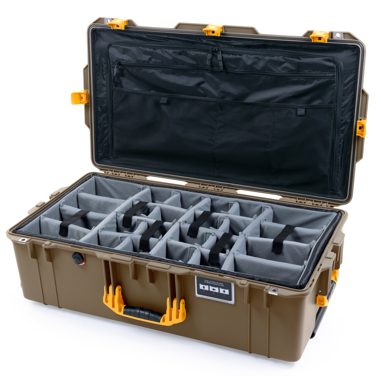Pelican 1615 Air Case - Dark Desert Dirt & Yellow Trolley