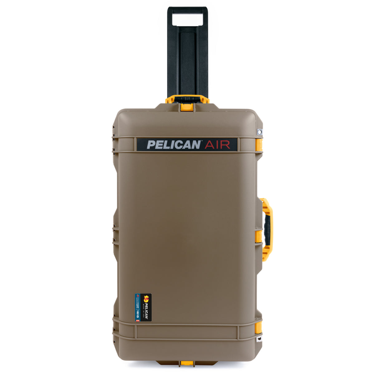 Pelican 1615 Air Case - Dark Desert Dirt &amp; Yellow Trolley