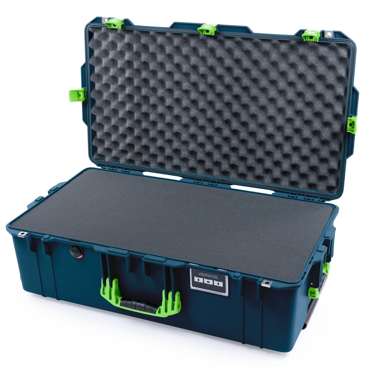 Pelican 1615 Air Case - Deep Pacific & Lime Green - Pick & Pluck Foam / Convoluted Lid Foam