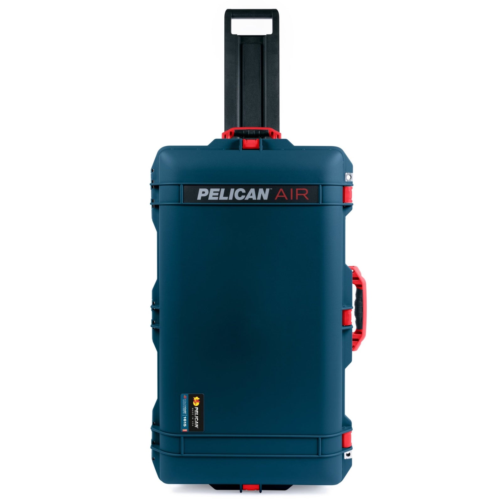 Pelican 1615 Air Case - Deep Pacific & Red TSA Latches + Trolley - Empty